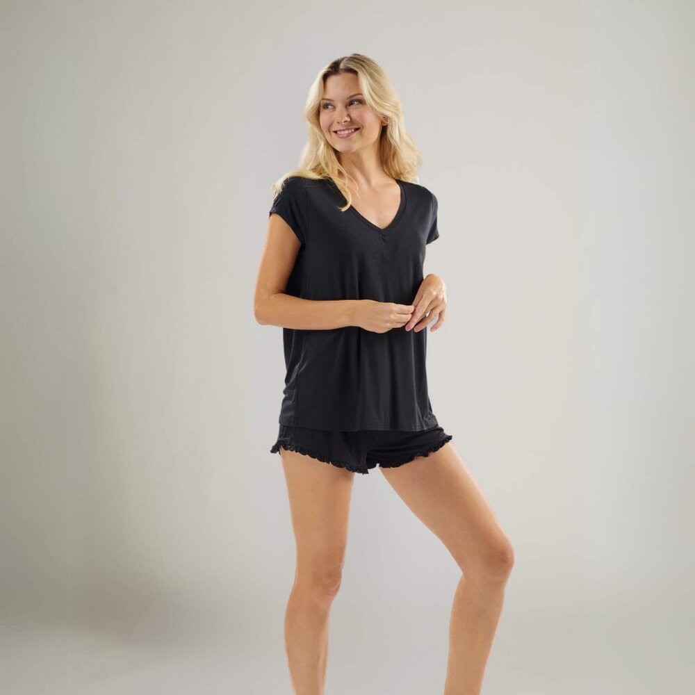 #515 Classic V-Neck Tee in Black